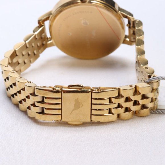 Olivia Burton Gold Tone Stainles Steel Demi Lapis Lazuli Floral Dial Watch $235 - Picture 4 of 6